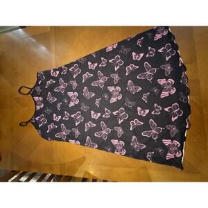 Black and Pink Butterfly Print Chemise